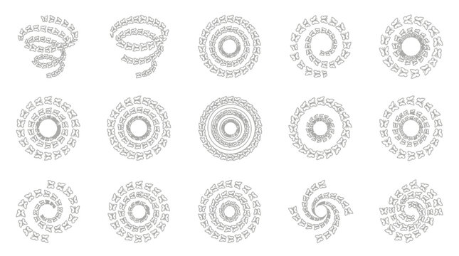Detailed butterfly circle patterns and sacred geometry