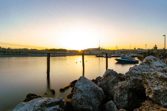 Sunset on Lake Garda with Desenzano Lighthouse, Desenzano del Garda, Italy