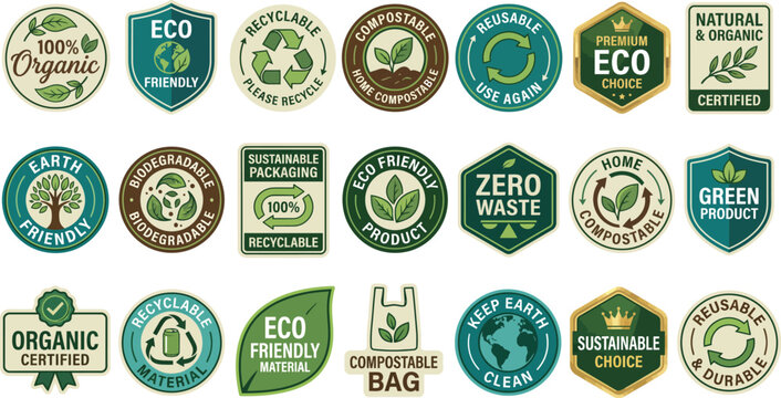 Eco-Friendly Logos and Labels for Sustainable Products and Packaging Solutions