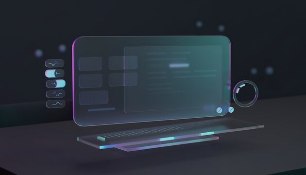 Displaying a minimal holographic task interface in a futuristic digital workspace environment
