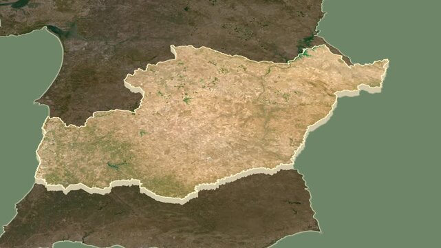 Beja District - Mainland Portugal Geographic Region Map