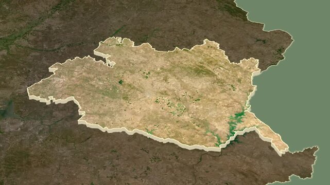 Evora District - Mainland Portugal Geographic Region Map