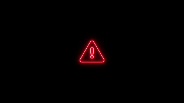 Glowing neon showing digital scam fraud alert and spam alert risk template animation. Cyber security risks and system vulnerabilities digital data protection cyber threat prevention
