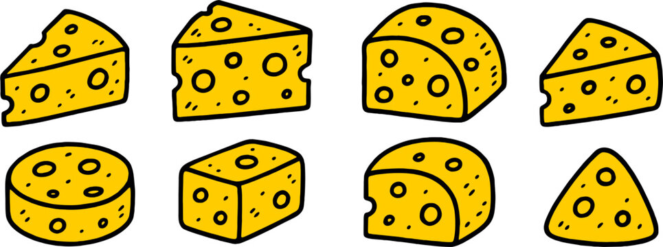 cheese doodle vector illustration
