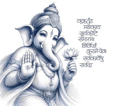  AI Generated Illustration for Happy Ganesh Chaturthi Festival for Invitation, Poster, Social Media Post Design Background