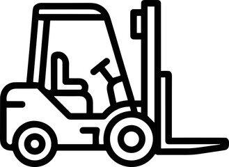 Forklift truck icon, industrial vehicle, logistics and transport symbol © Domboancok