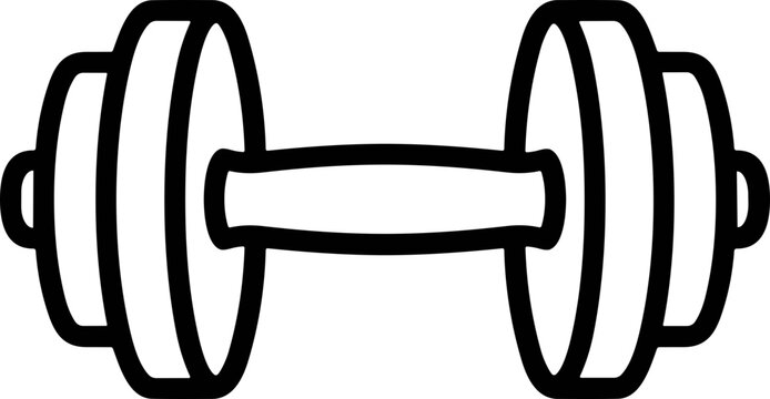 Simple dumbbell icon, fitness equipment, gym workout symbol, vector illustration