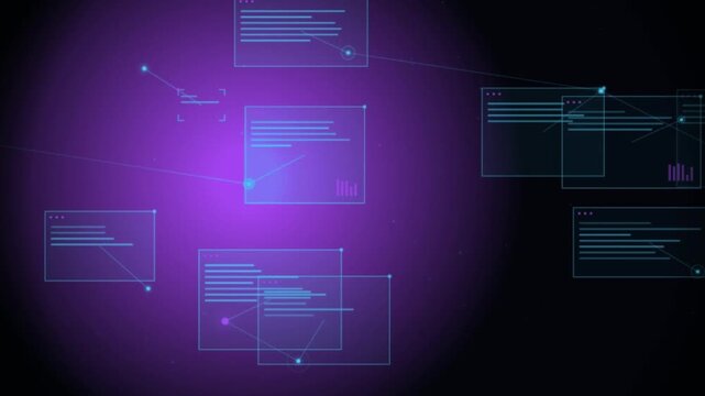 Purple Futuristic Technology Interface Background Animation
