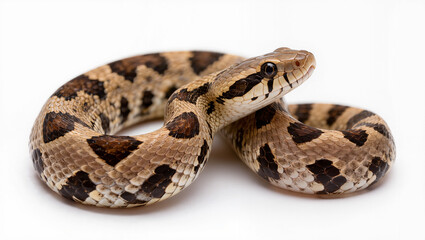 Fototapeta premium Isolated Plains Hognose Snake on a white studio background