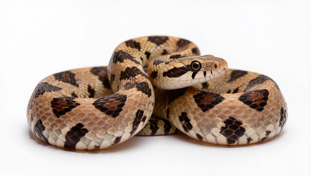Isolated Plains Hognose Snake on a white studio background
