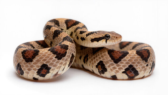 Isolated Plains Hognose Snake on a white studio background