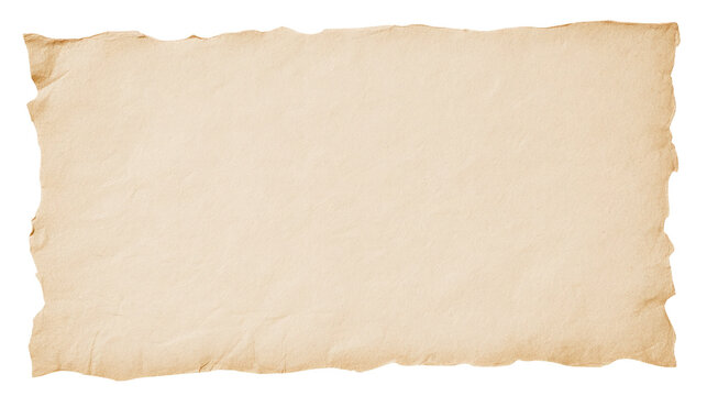 Old torn paper texture isolated on transparent background as PNG file for creative design projects