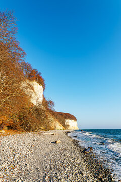 Kreidefelsen im Herbst an der K&uuml;ste der Ostsee auf der Insel R&uuml;gen