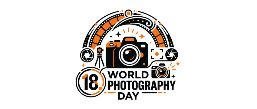 World Photography Day 18th Celebration with Cameras and Film Reel