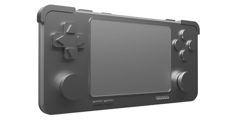 3d right side perspective a full glass portable game console illustration background © Hary
