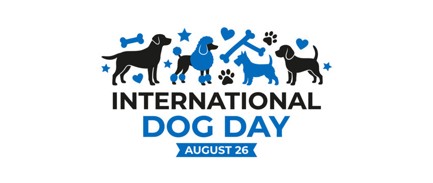 International Dog Day August 26 Celebration with Dog Silhouettes