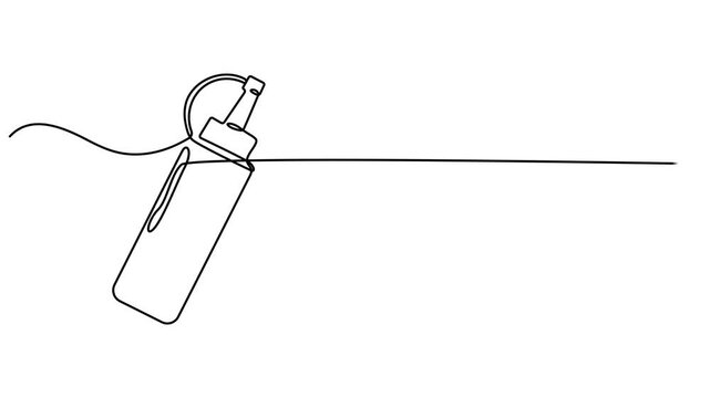 Tomato ketchup and mustard bottles video one line continuous drawing . Hand drawn linear video icon, Vector tomato ketchup bottle one line continuous drawing animated, minimal.