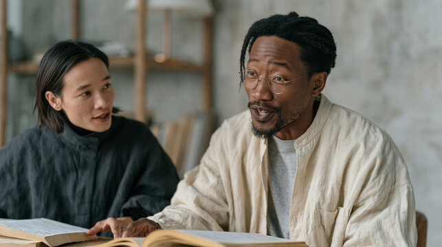 Vietnamese freelance accountant explaining estimated quarterly tax payments to a gig worker client in a narrow apartment office, tax code reference books open, focused