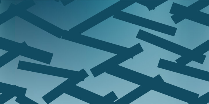 abstract maze pattern in shades of blue with geometric shapes for modern design and visual interest