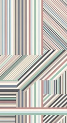 Fototapeta premium Pastel Geometric Stripe Pattern Arranged in Abstract Vertical Composition