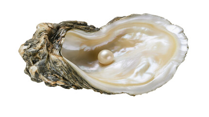Open oyster shell with a single pearl inside © Antonio