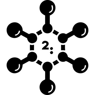 2-Butene Molecule Icon Vector