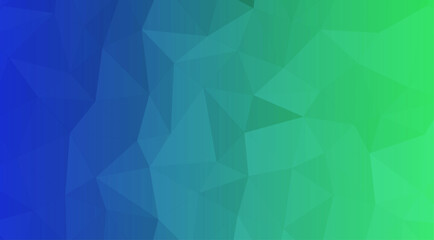 Fototapeta premium Low poly geometric background, with a smooth, color gradient transitioning, from deep blue, on the left, to vibrant lime, green on the, right side