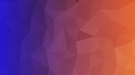 Fototapeta premium Low poly geometric background, with blue to, orange gradient transition, triangular mesh pattern triangle