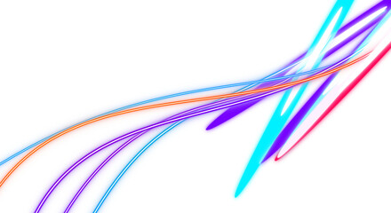 Obraz premium abstract colorful light streaks png, a dynamic abstract composition featuring swirling, luminous streaks of color, creating a sense of motion and energy. The background is a clean, bright white.