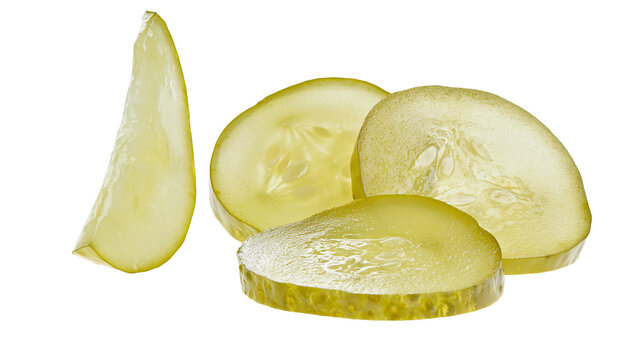 Dill pickle slices and wedge