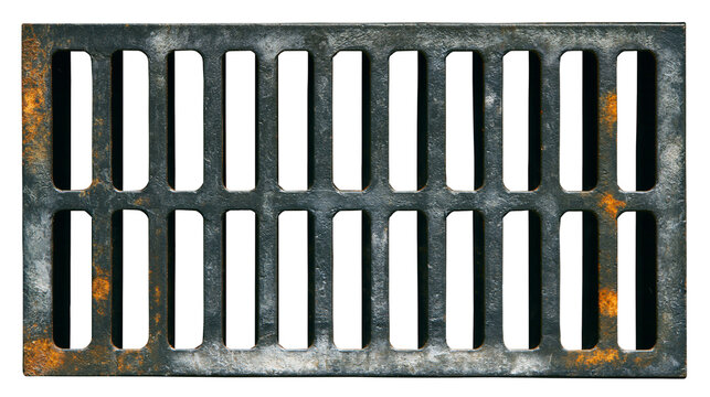 Rusty metal grate with rectangular openings