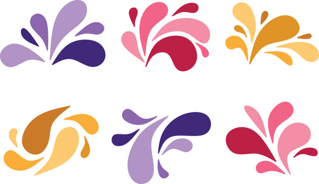 water drop splash multicolor set vector 