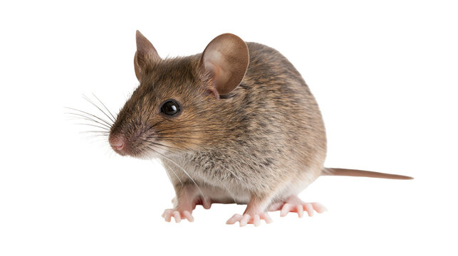 Small brown mouse with large ears and whiskers