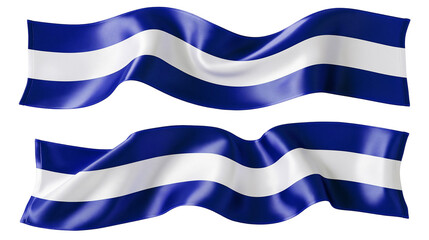 Obraz premium Waving blue and white striped ribbons