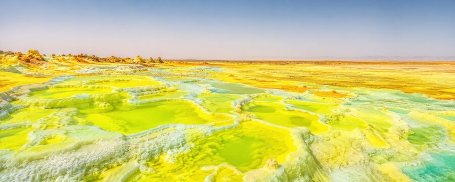 Dallol Sulfur Pools in Danakil Depression Ethiopia