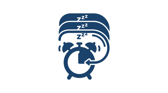 Alarm clock with snooze sleep icons.