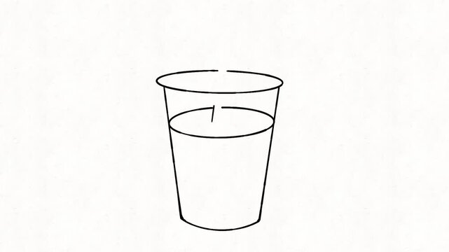 
Cute Bubble Tea Cup Animation with Tapioca Pearls, Cartoon Drink Doodle