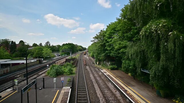Passenger commuter suburban railway station west midlands england uk