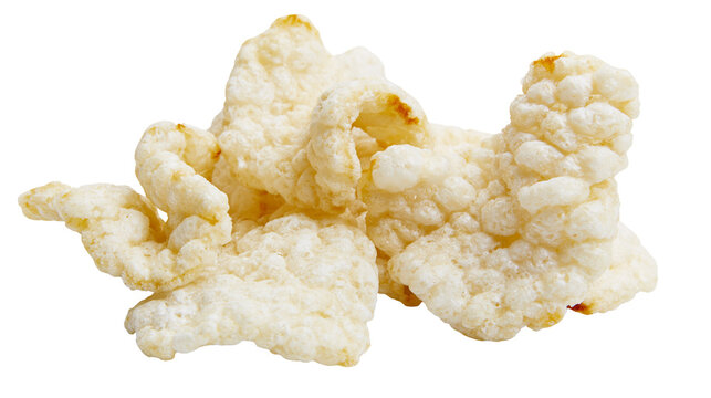 Crispy puffed rice cakes with golden brown edges