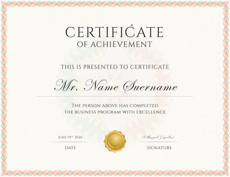 Certificate of Appreciation Template Design, Vector certificate template, diploma certificate, award template design, achievement template, creative certificate design, professional certificate