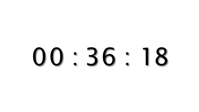 Digital timer shows elapsed time in hours minutes and seconds counting.