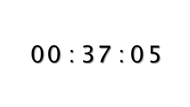 Digital timer shows elapsed time in hours minutes and seconds counting.