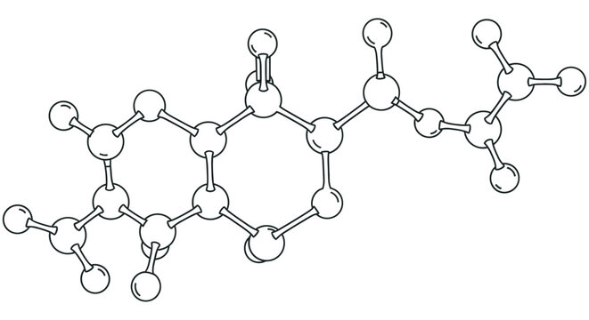 Molecular structure diagram black line drawing on a white background