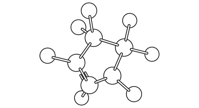 Molecular structure diagram black line drawing on a white background