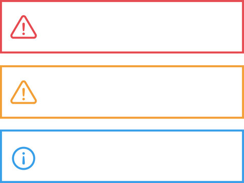 Alert Notification Banner UI Template Set Vector Illustration 