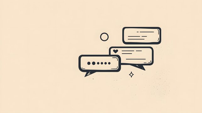 Stylized chat bubbles illustrating digital conversation and communication concepts.