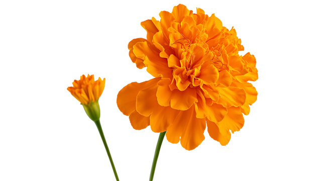 Orange marigold flower and bud