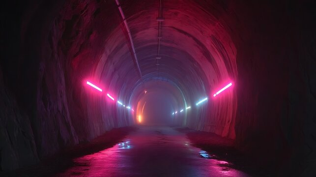 Red neon grid lines forming geometric patterns in dark abstract space