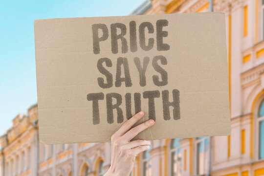 "Price says truth" Transparent pricing builds long-term trust. BUILDS, LONGTERM, TRUST, PRICE, TRUTH.