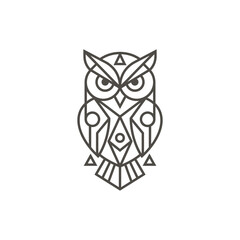 Obraz premium Geometric owl line art icon symbol
